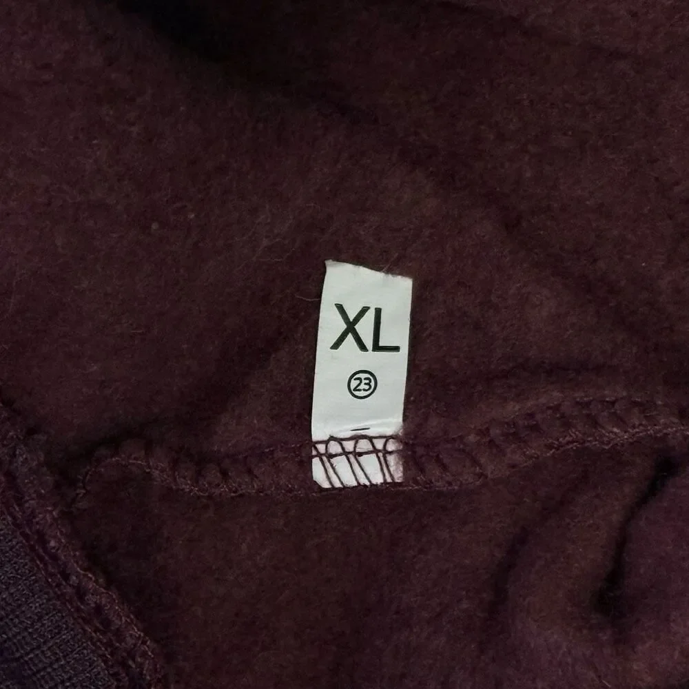 Fleece Dog Sweater Sweatshirt Burgundy Sz M